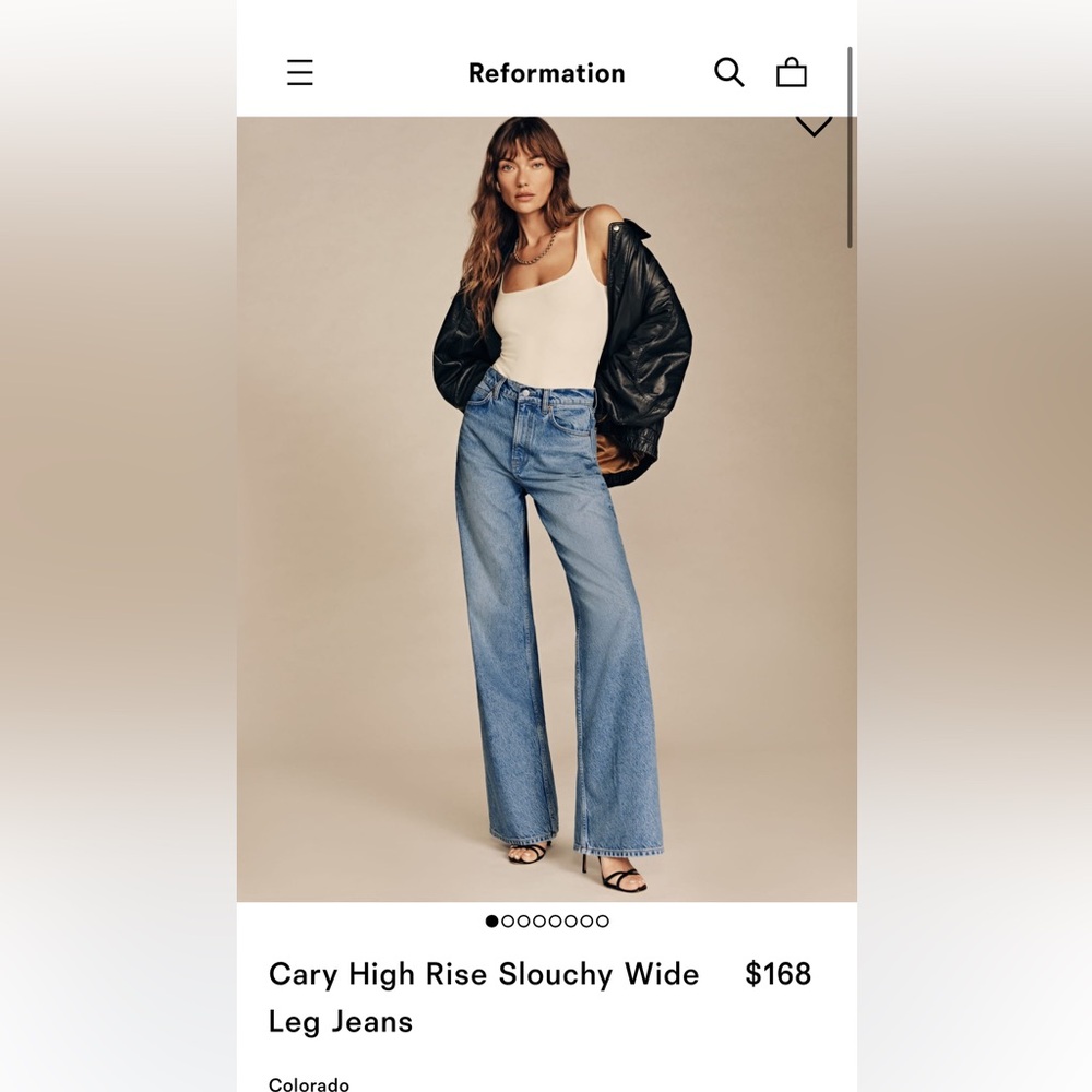 Reformation Cary High Rise Wide Leg Slouchy Jean